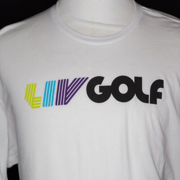 NWT Men's LIV Golf Tri Color White T-Shirt Sz 2XL / XXL - Picture 2 of 8